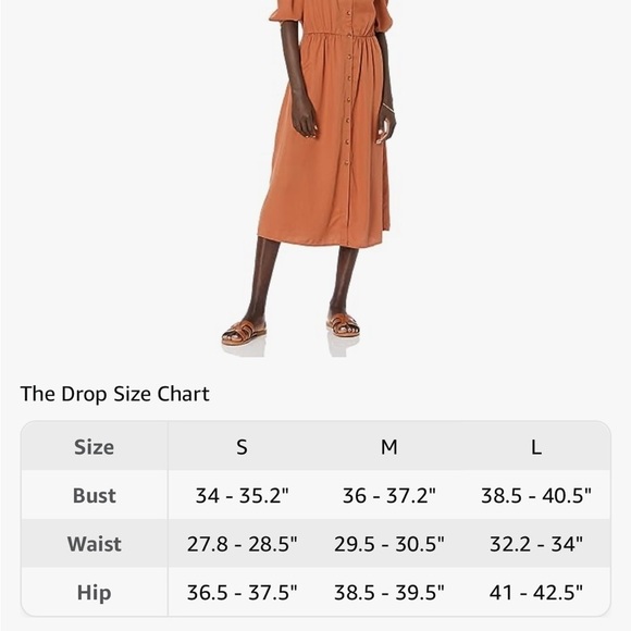 The Drop Women's Ellen Puff-Sleeve Open Back Midi Shirt Dress NWT Small - Picture 6 of 12